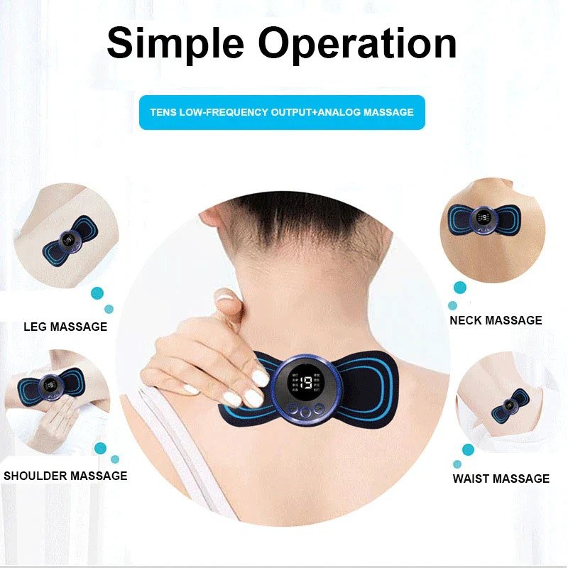 Mini Body Massager Pulse Neck Pain Relief EMS Butterfly Body Massager Men & Women