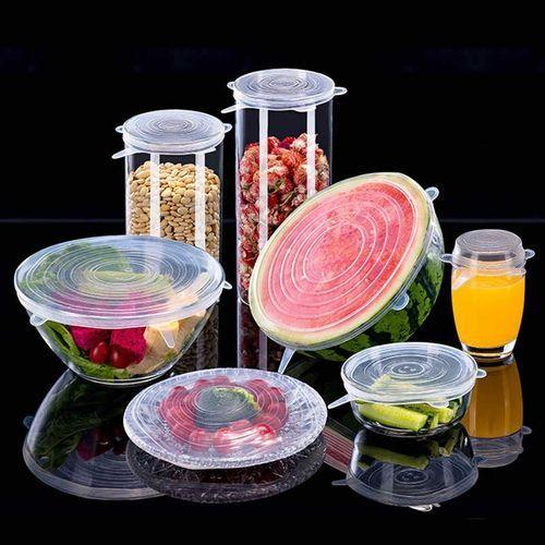 Silicone Reusable Stretch LIDS - ✅Pack Of 6 ✅Lids For Bowl, Can, Jar, Glassware, Food Saver Covers