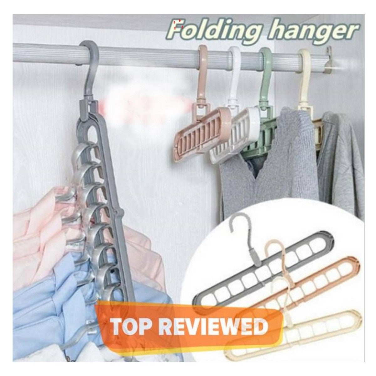 β
Pack Of 6 Hangers β
360 Rotating 9-Hole Magic Hanger - Multi-Function Space Saving Drying Clothes Storage Hanger