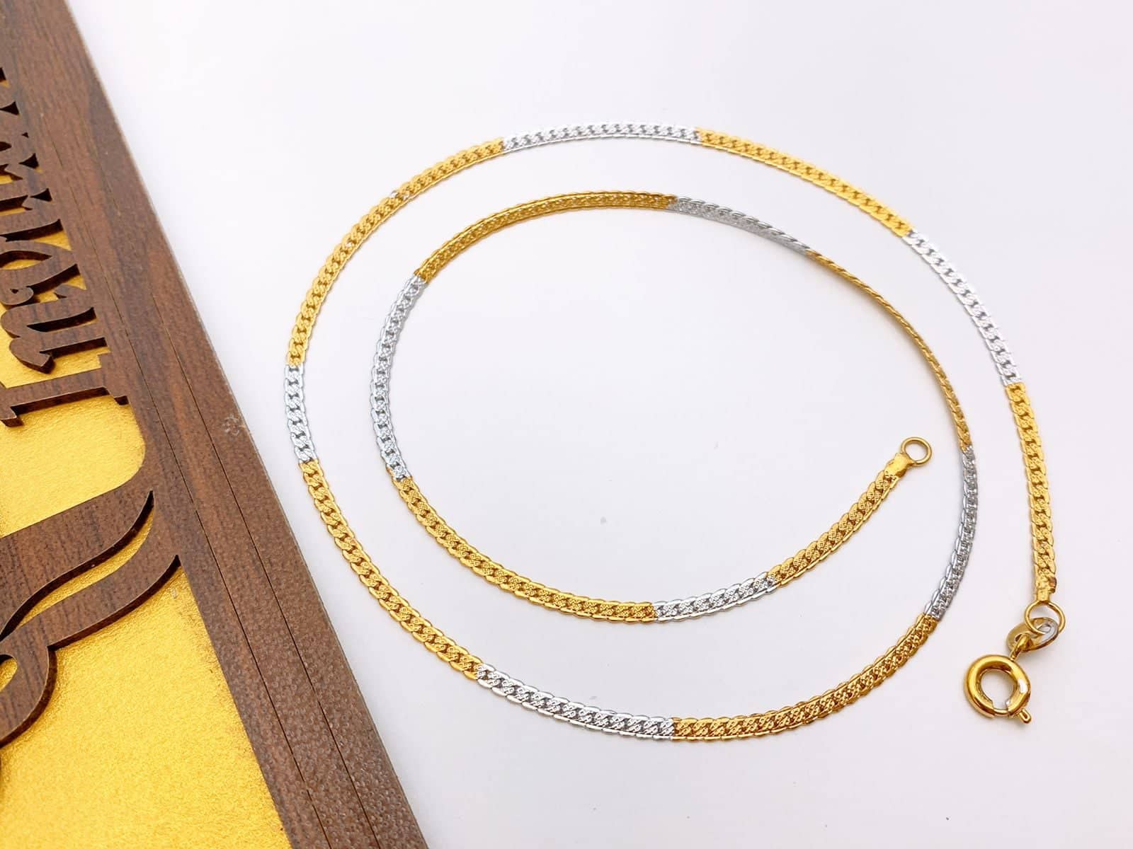 Italian 24K Gold Plated Real Gold Look Chain With Fancy Jewelry Box Free