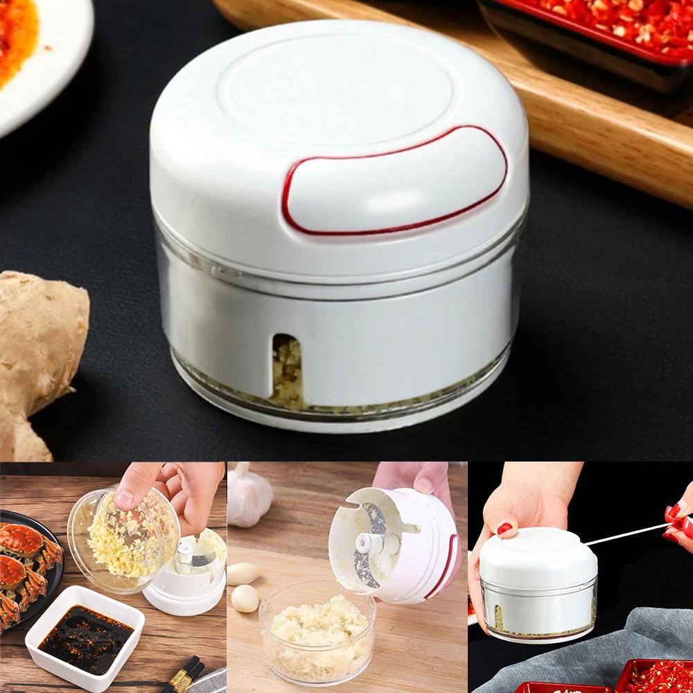 Mini Food Garlic Vegetable Grinder Chopper Mincer Crusher Press for Meat Nuts Pepper Onion Multi-function Manual Food Processor