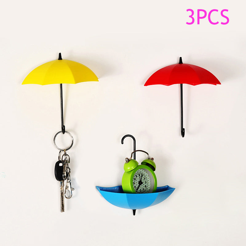 3 in 1- Stylish Umbrella Wall Hook Self Adhesive- In Random Color