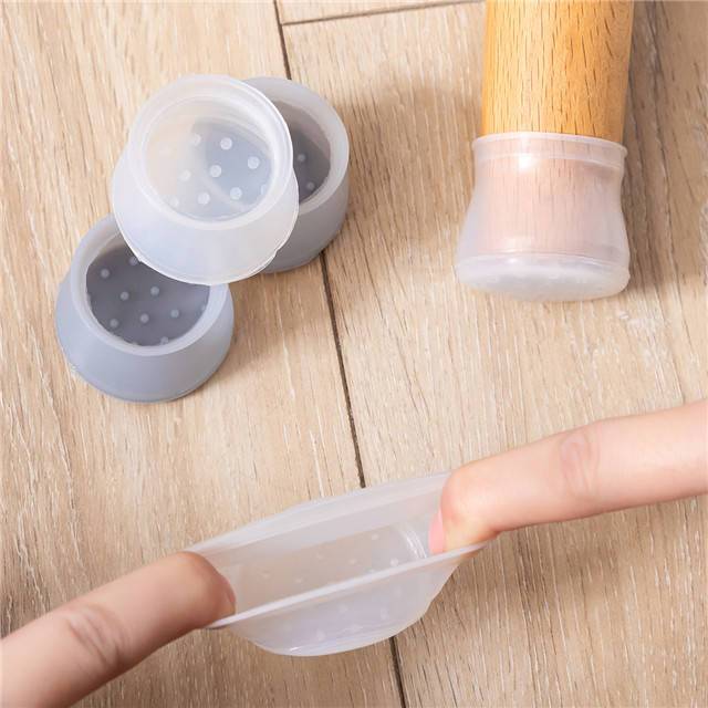 Pack Of 12 - Silicone Cap Chair Leg Pad Furniture Table Feet Non-Slip Round Cover Floor Protector Furniture Leg Cover