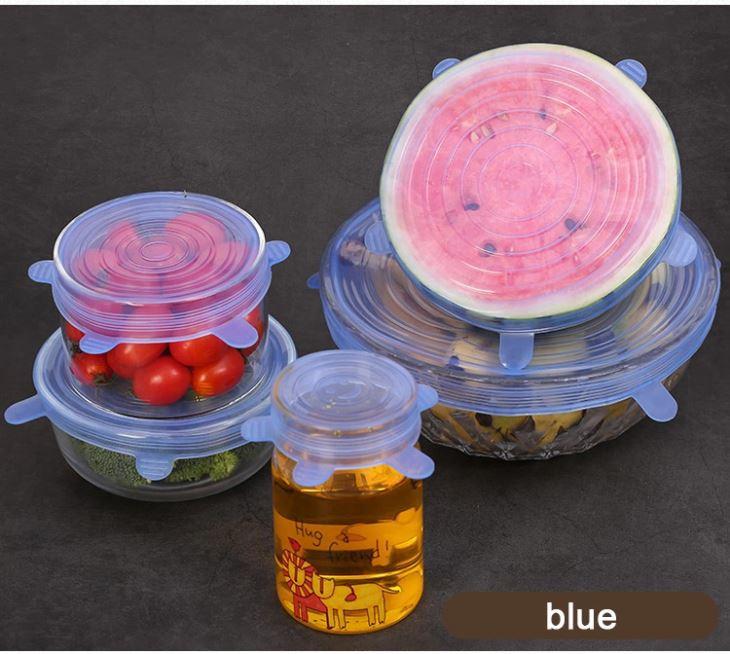 Silicone Reusable Stretch LIDS - ✅Pack Of 6 ✅Lids For Bowl, Can, Jar, Glassware, Food Saver Covers