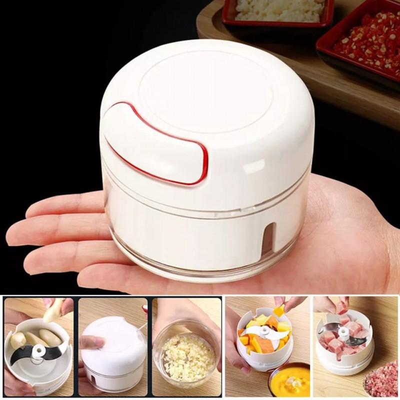 Mini Food Garlic Vegetable Grinder Chopper Mincer Crusher Press for Meat Nuts Pepper Onion Multi-function Manual Food Processor