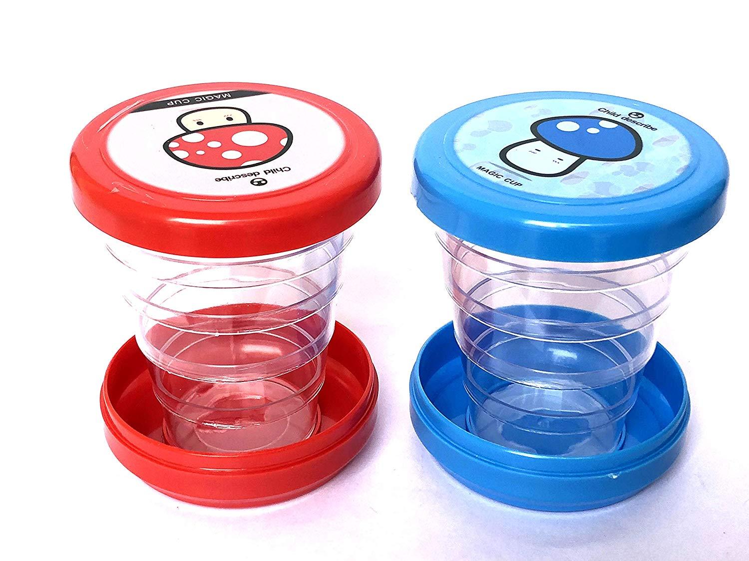 Magic Cup Pack of 2 Folding Collapsible Magic Cup - Mug Glass for Travel;Outdoors;Hiking