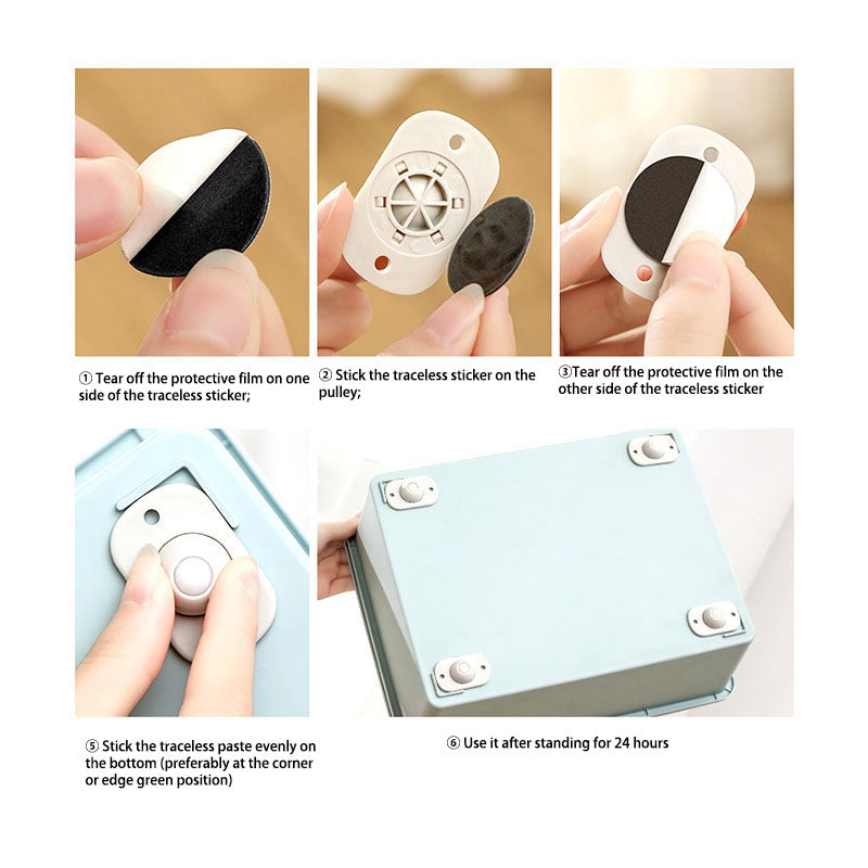 12Pcs Self-Adhesive Universal Furniture Wheels