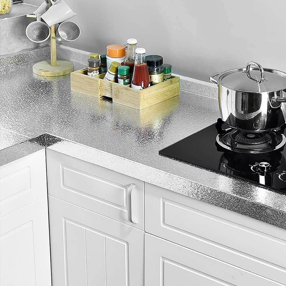 ✅ Pack Of 3 Roll ✅Self Adhesive Kitchen Oil Proof Waterproof Kitchen Aluminum Foil Roll
