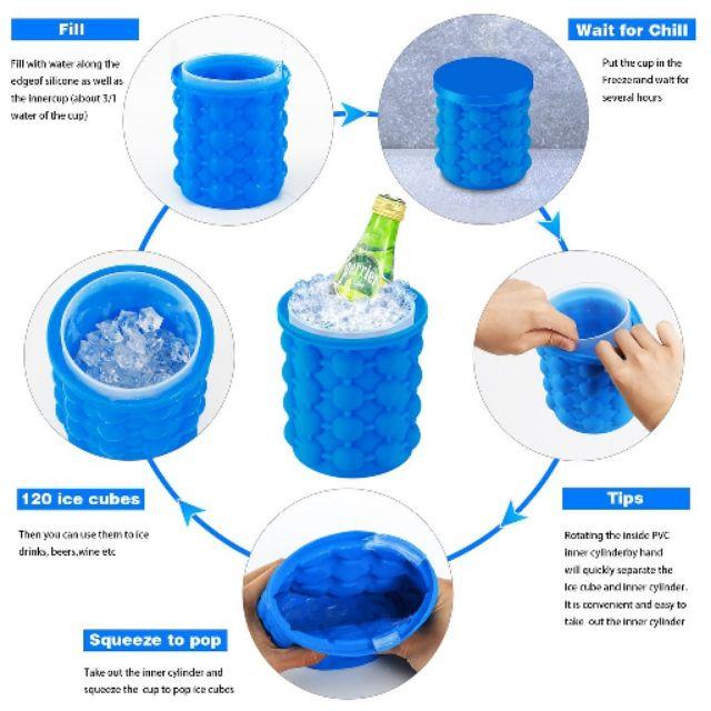 Magic Ice Cube Maker Genie Silicone Rubber Ice Tray Mold