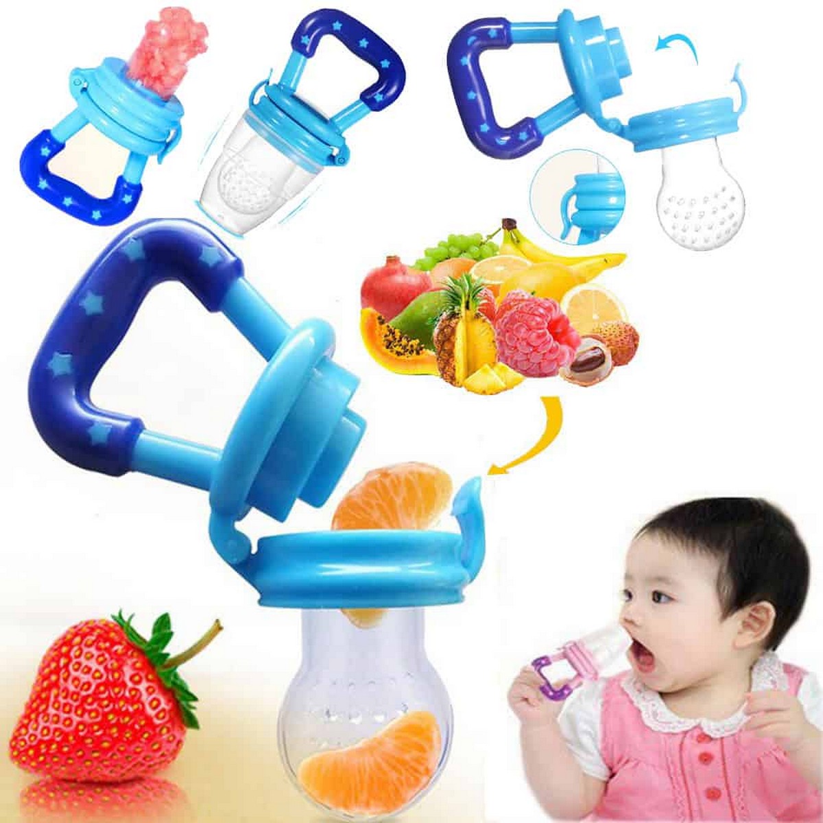 ✅Pack Of 2 ✅Baby Fruit Pacifier Feeder Fresh Food Infant Food Fruit Teething Toys